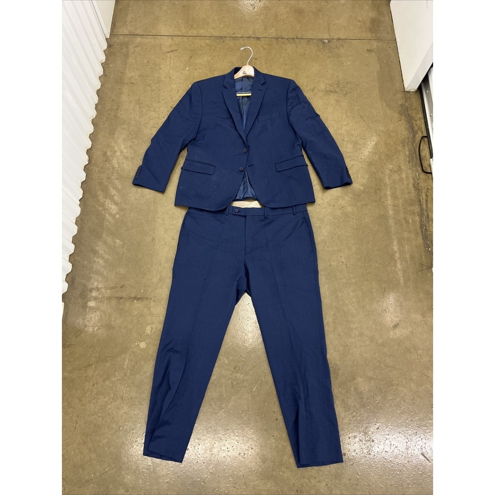 Collection by Michael Strahan Boys Blue Suit Size 42S Jacket 40" X 30" Pants